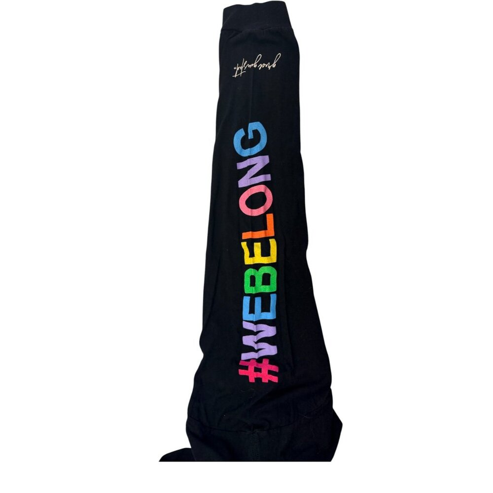 Pronouns Save Lives Rainbow Long Sleeve Graphic Tee Black Bella Canvas Unisex - Picture 5 of 9